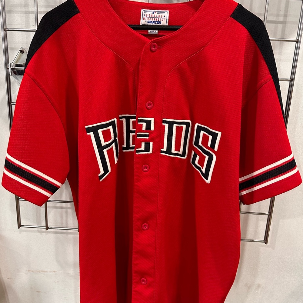 STARTER Cincinnati Reds Red and Black Baseball Jersey